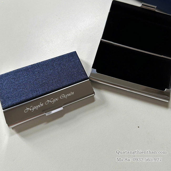 Hộp Đựng Namecard Inox Màu Xanh