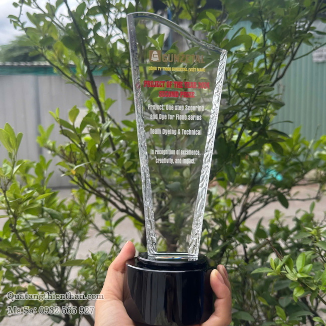 Cúp pha lê cao cấp 27cm, Cúp pha lê quà tặng doanh nghiệp, Cúp pha lê cao cấp in logo công ty