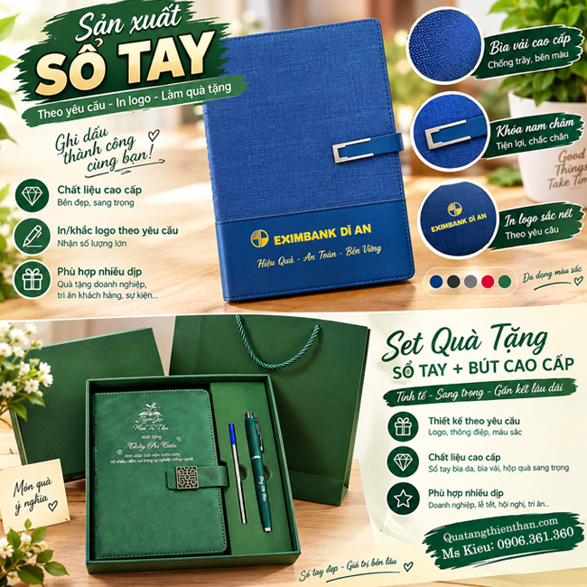 Sản xuất Sổ Tay A5 và bộ quà tặng sổ tay Sản xuất Sổ Tay A5 và bộ quà tặng sổ tay theo yêu cầu