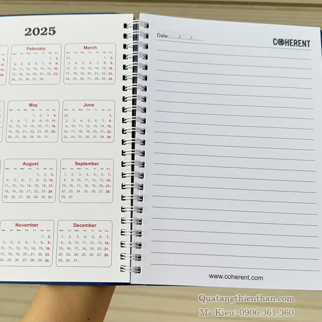 Mặt Trong Sổ Tay Bìa Nhét In Lịch 2025